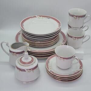 Majesty Taupe Fantasy #8394 Dinnerware Set 22-Pc
